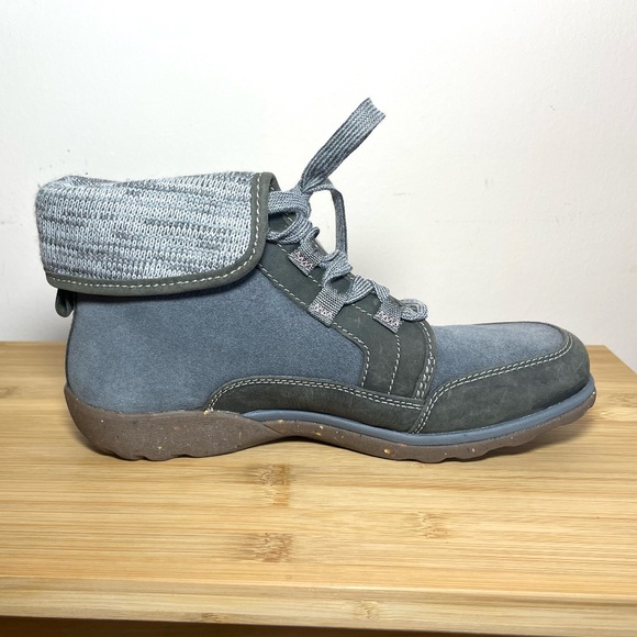 Chaco Barbary Castle Rock Waterproof Leather Wool Fold Down Collar Boots Booties - Picture 2 of 10